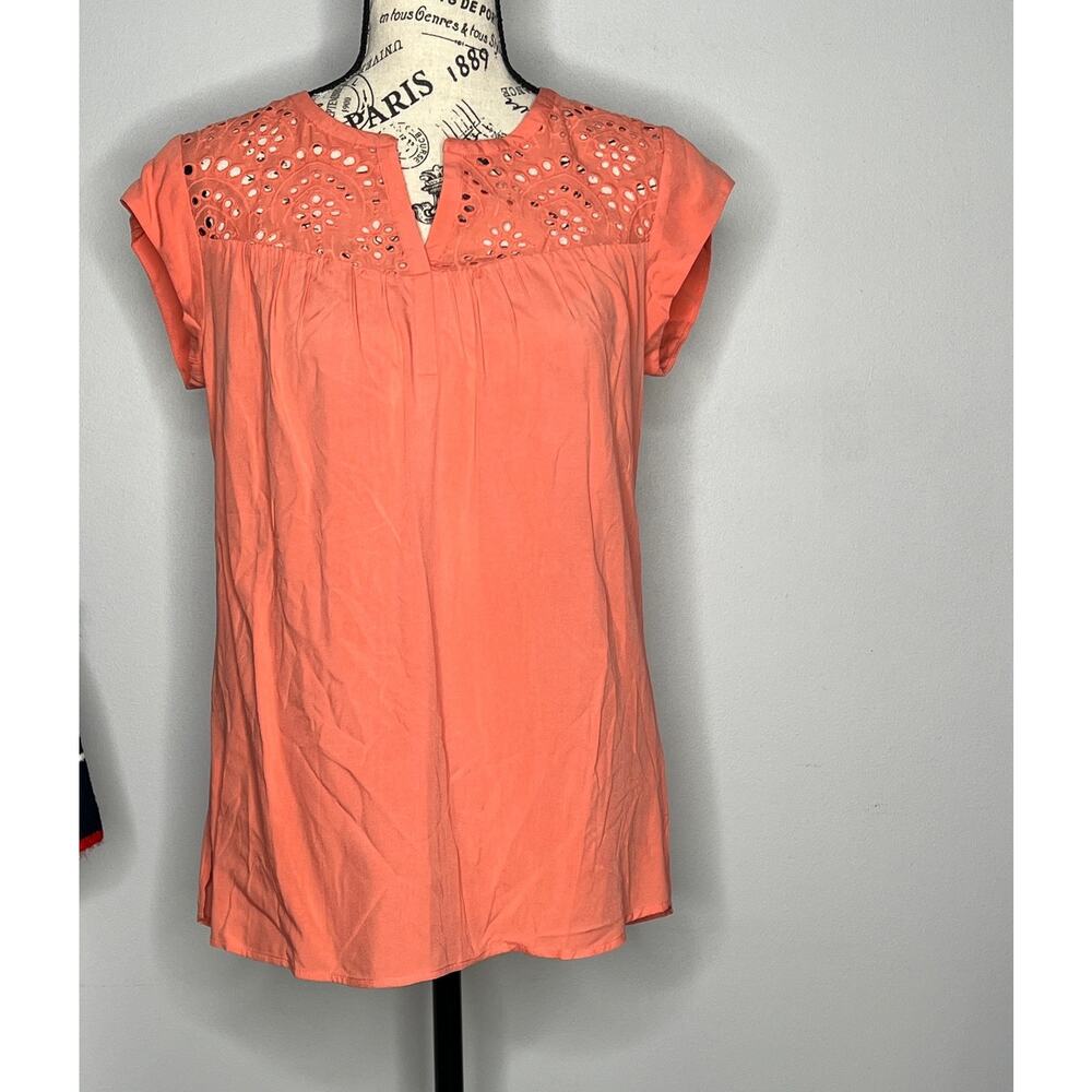 Daniel Rainn (XS) Kiara Eyelet Detail Top - Stitch Fix Short Sleeve Blouse - Picture 12 of 12